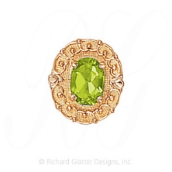 GS444 PD - 14 Karat Gold Peridot Slide 